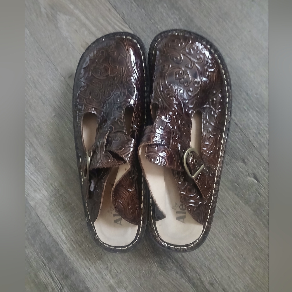 Alegria Leather Print Shoes Womens Size 8.5 [39]